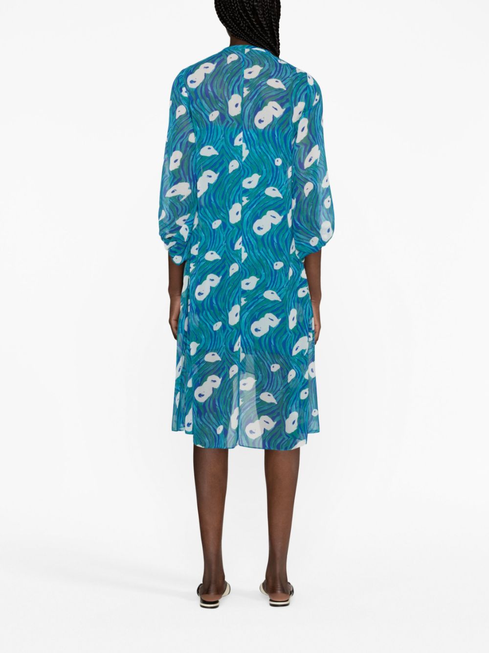 DVF Diane von Furstenberg Jurk met bloemenprint Blauw