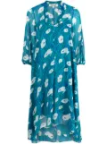 DVF Diane von Furstenberg Ileana Ocean Tide-print chiffon dress - Blue