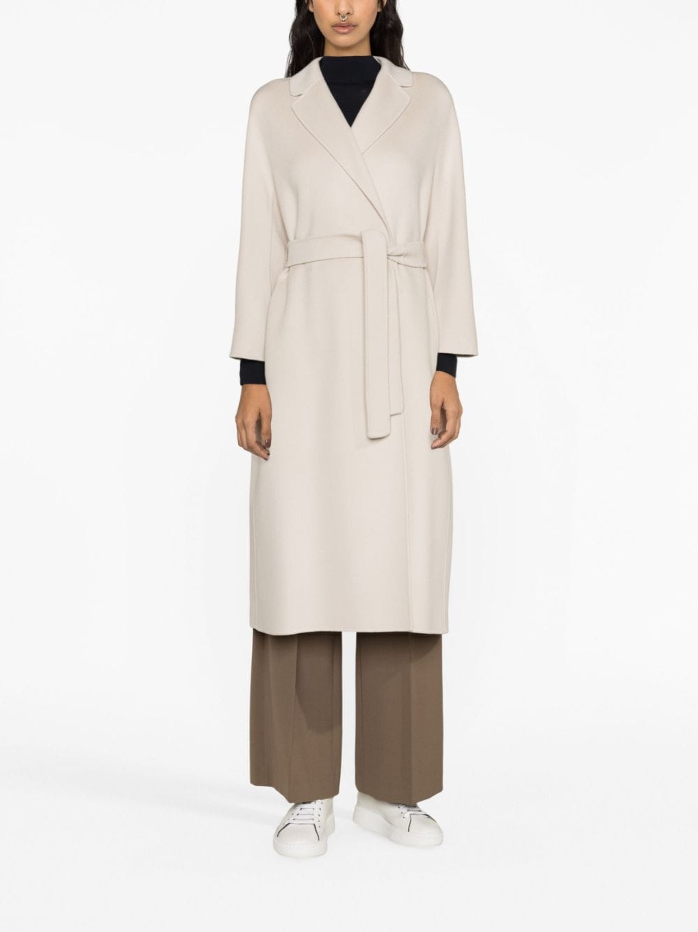 Shop 's Max Mara Double-breasted Virgin Wool Coat In Neutrals