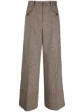 Bally dogtooth-pattern wide-leg tailored trousers - Brown