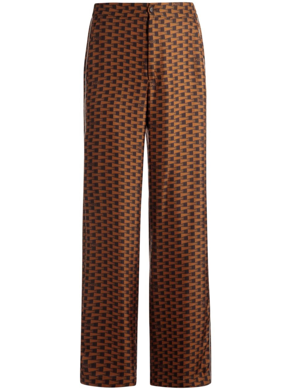 Bally Pennant-print silk trousers - Brown