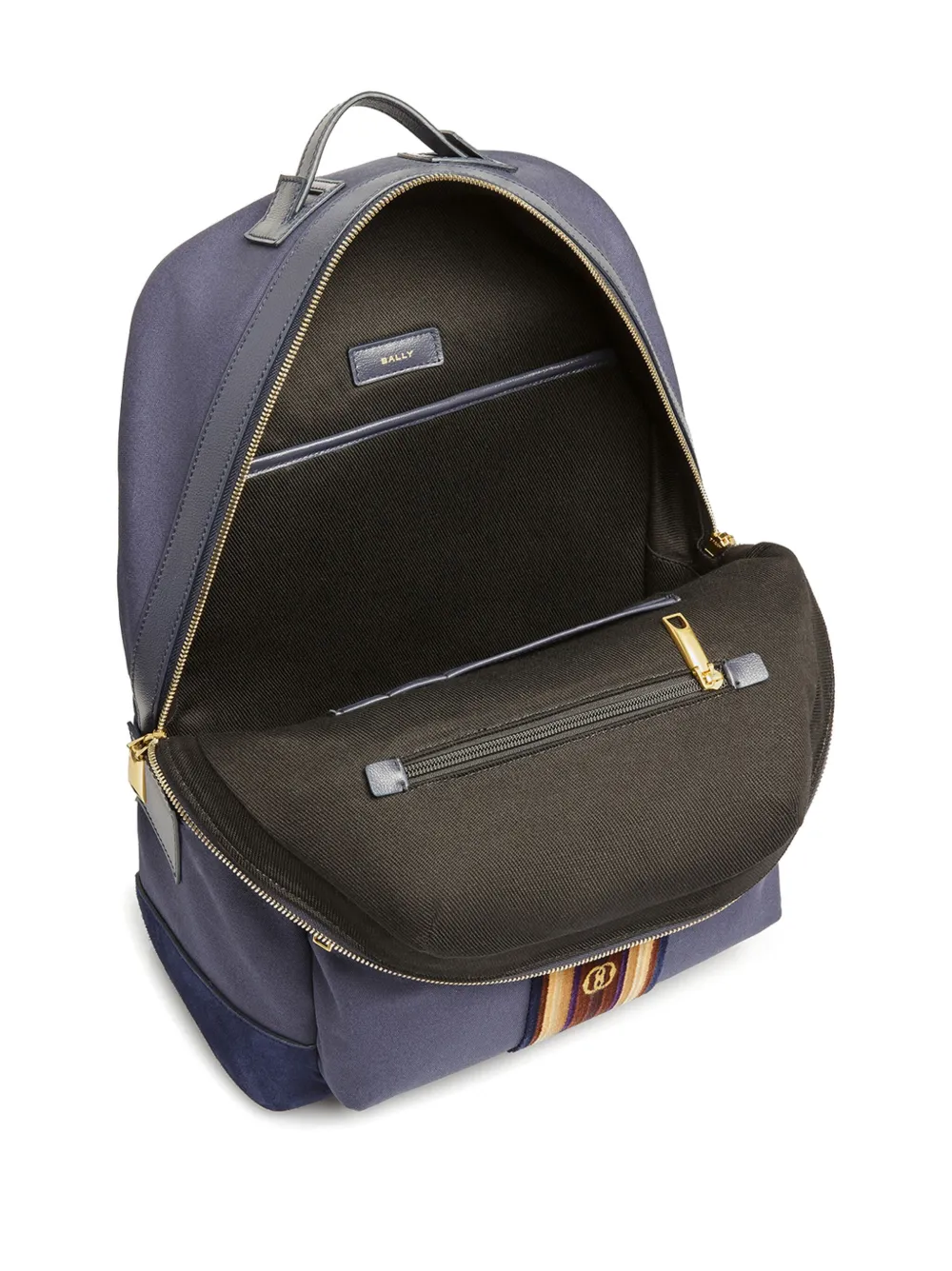 Bally Treckk Striped-panel Backpack In Blue