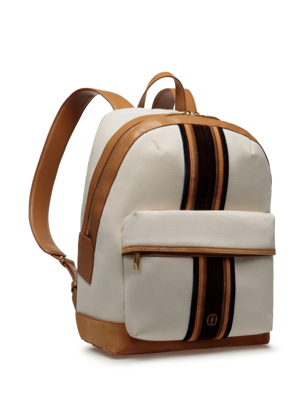 Bally Gare rugzak met gestreept detail en vlakken Beige