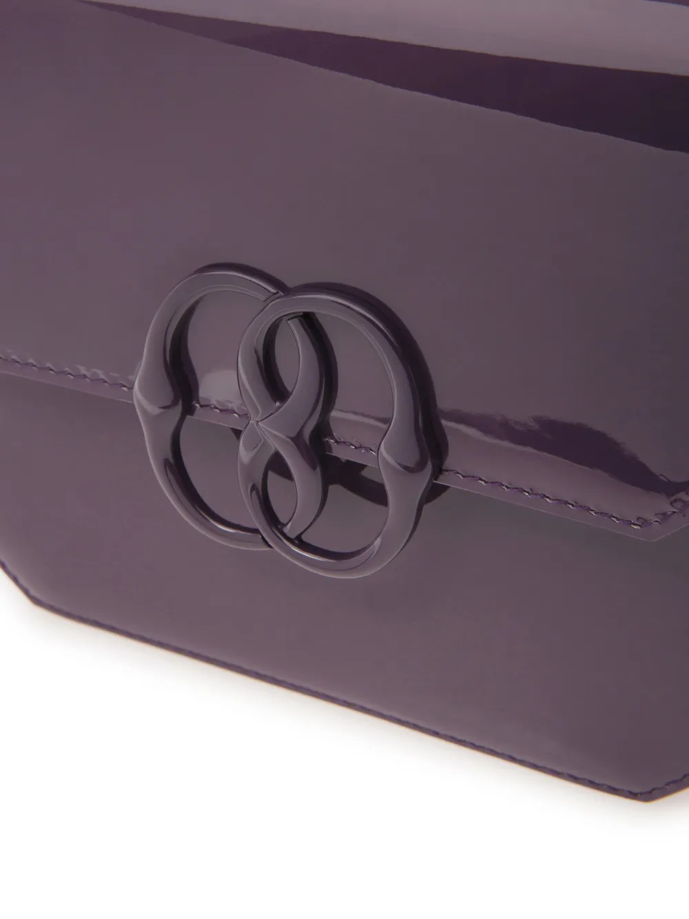 Bally Emblem Folio Patent-leather Mini Bag In Violett