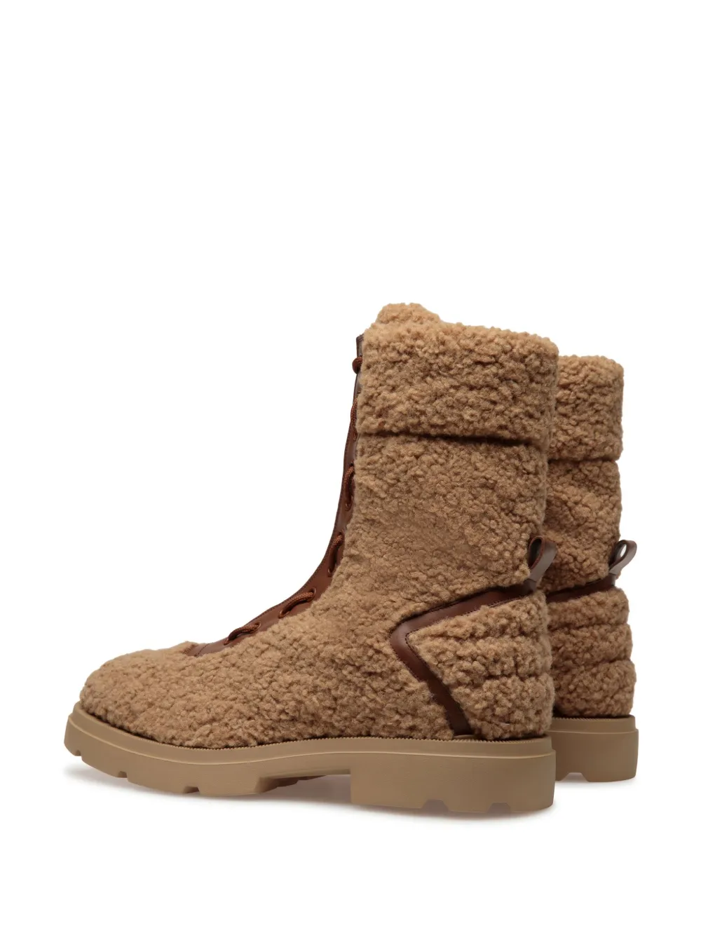  Bally Zendi Faux-fur Lace-up Boots - Brown 
