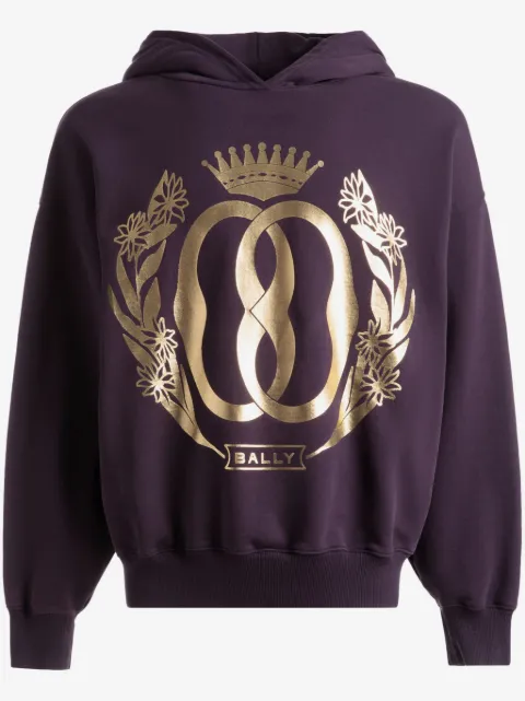 Bally Emblem logo-print cotton hoodie