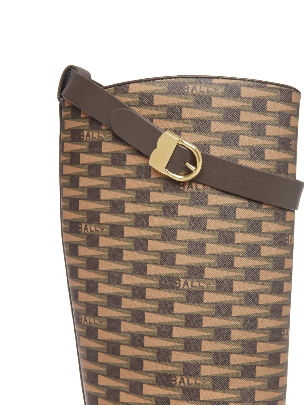 Bally Clyve Graphic-print Boots In Brown