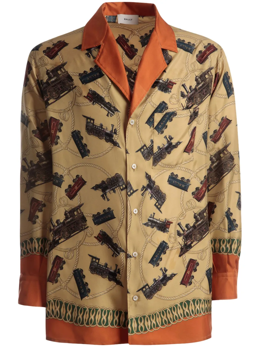 Bally camisa de seda con estampado gráfico | neutro | Image 1