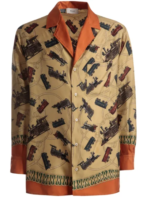 Bally camisa de seda con estampado gráfico