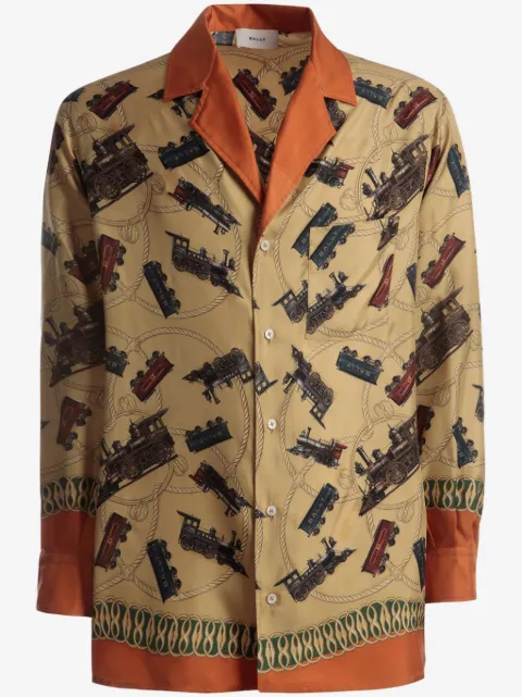 Bally graphic-print silk shirt
