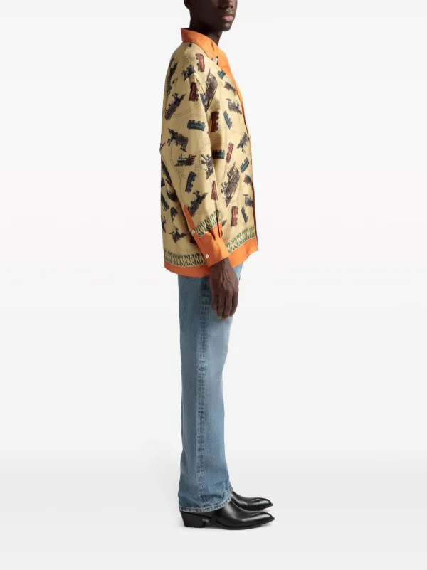 Bally graphic-print Silk Shirt | Neutrals | FARFETCH TH