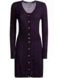 Bally long-sleeve knitted wool dress - Purple