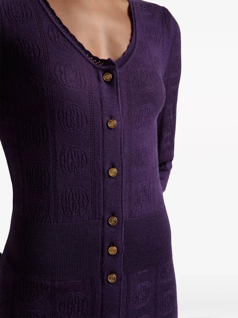 BALLY LONG-SLEEVE KNITTED WOOL DRESS