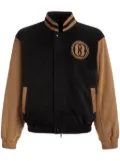 Bally Emblem logo-patch suede bomber jacket - Black