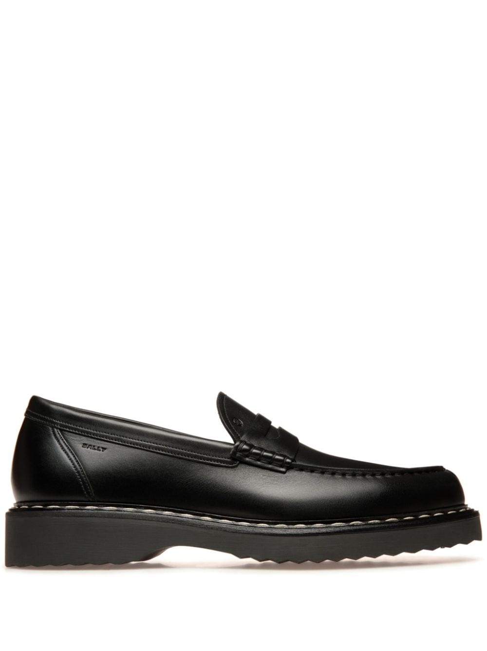 Bally Necko Contrast-trim Leather Loafers In Black