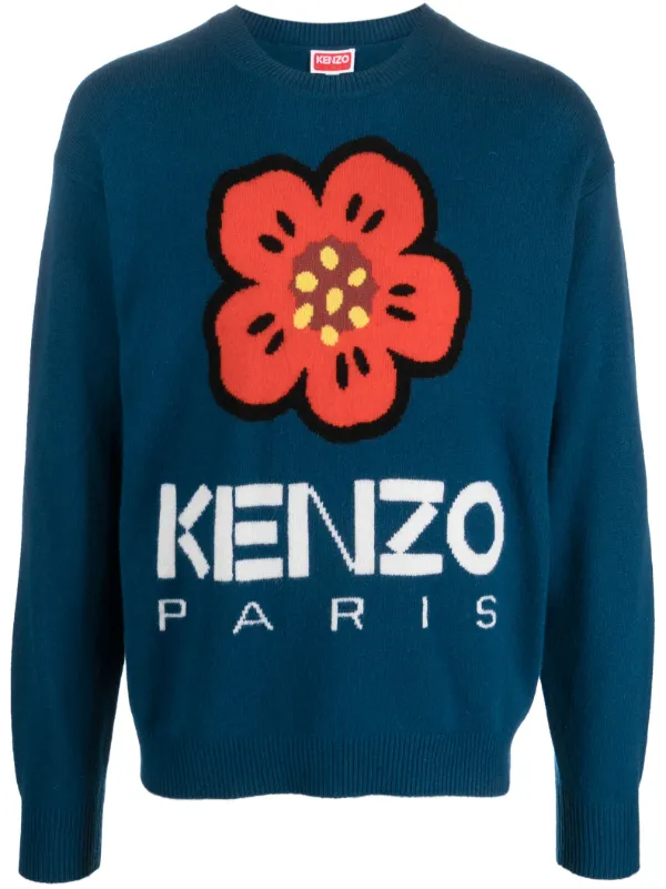 Kenzo Boke Flower intarsia-knit Jumper - Farfetch