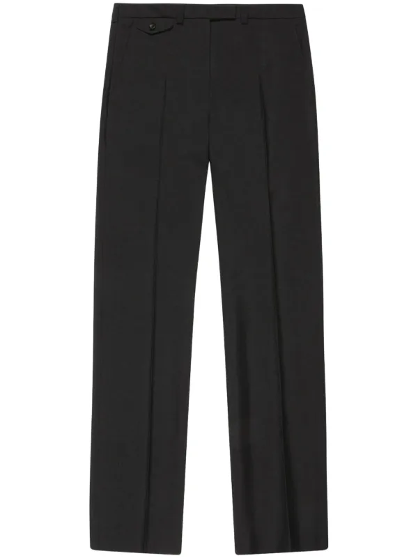 Bally Pressed-crease Mohair Tailored Trousers in Black