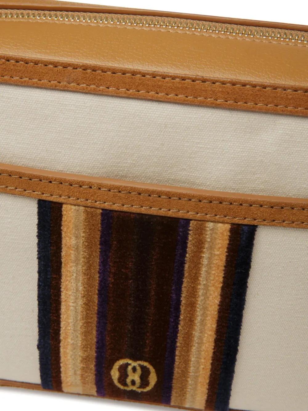 Bally Gestreepte schoudertas Beige