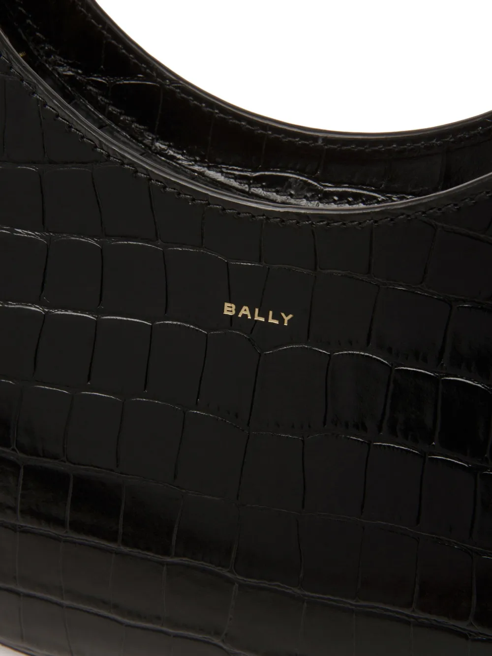 Bally Crocodile-embossed Leather Bag In Black