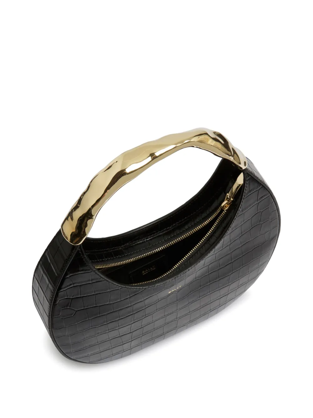 Bally Crocodile-embossed Leather Bag In Black