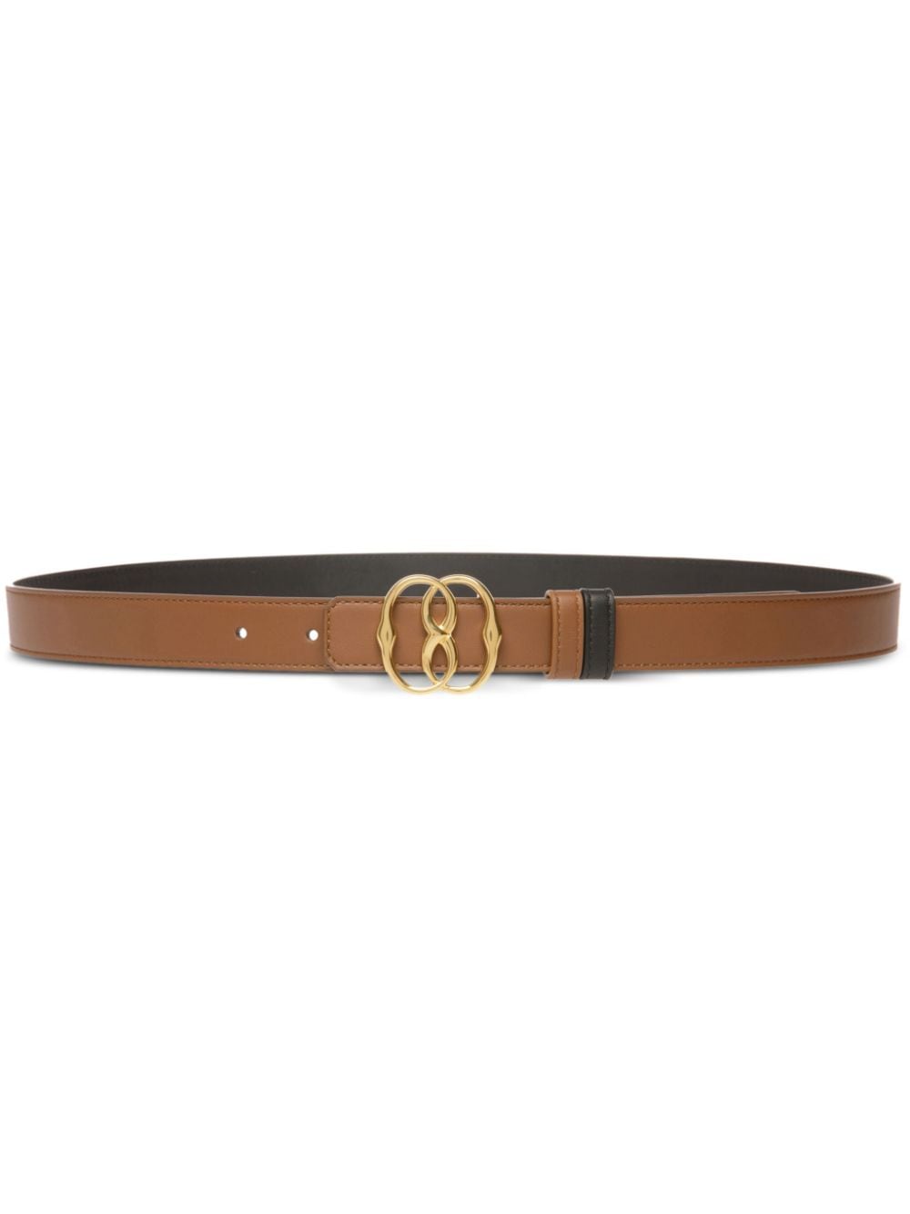 Shop Bally Emblem Leather Belt In Brown