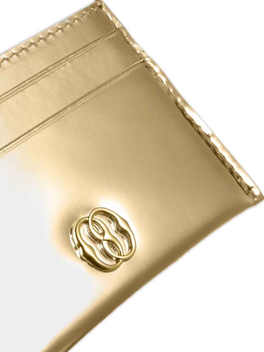 Bally Emblem Metallic-finish Wallet In Gold