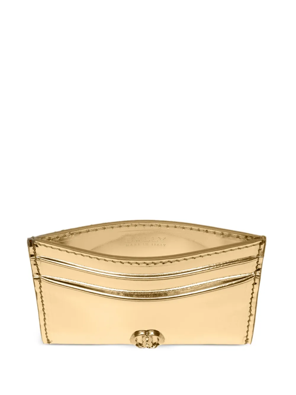 Bally Emblem Metallic-finish Wallet In Gold