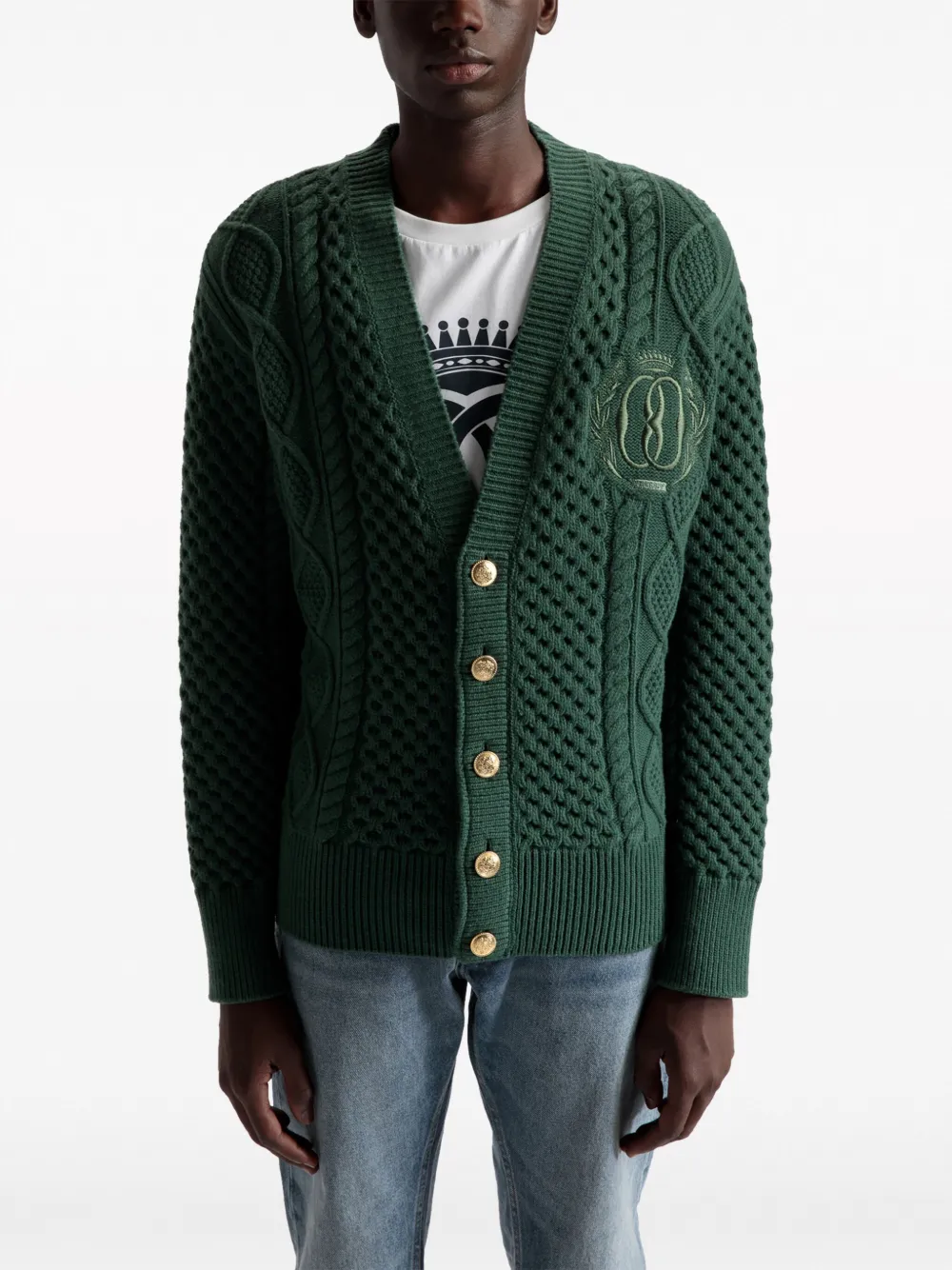 Bally Vest met geborduurd logo Groen