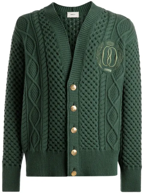 Bally logo-embroidered wool cardigan
