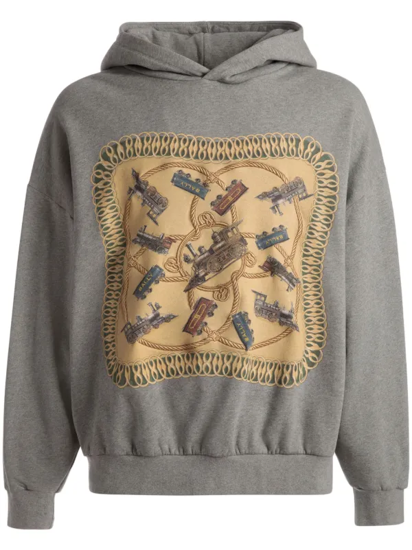Bally Graphic-print Cotton Hoodie in Grey