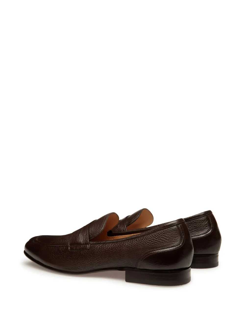 Bally Saix-u Grained-leather Loafers In Brown