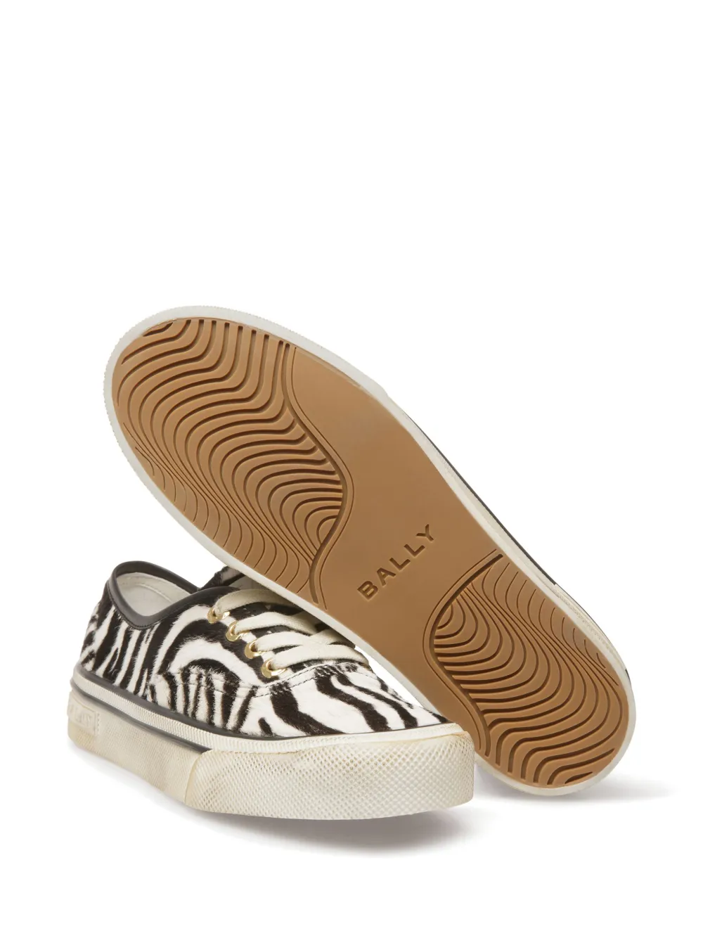Bally Lyder sneakers met zebraprint Wit
