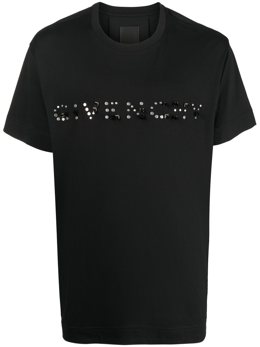 Givenchy Stud-embellished Logo Cotton T-shirt In Black