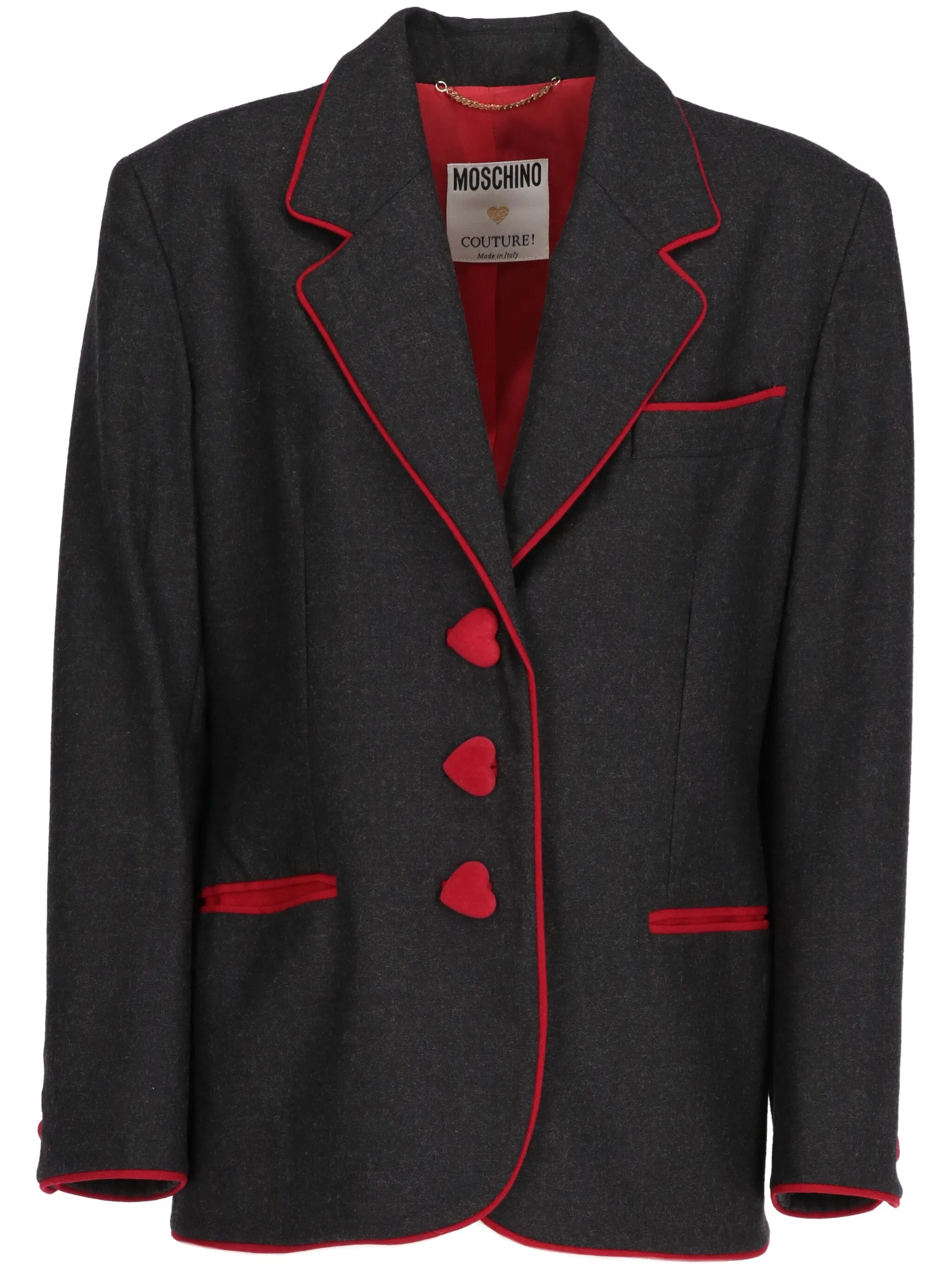 Moschino Pre-Owned 2000 heart-buttons wool blazer