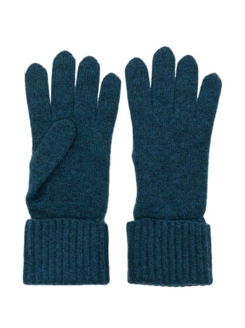 N.Peal ribbed-trim organic cashmere gloves 