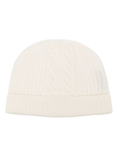 N.Peal cable-knit cashmere beanie 