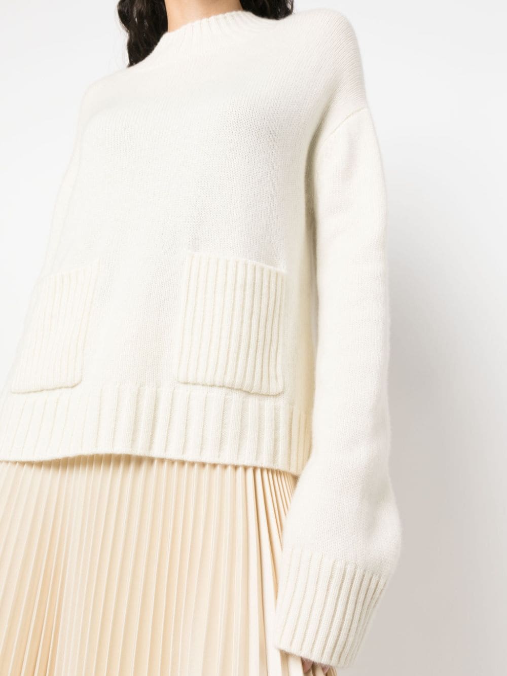Shop Chinti & Parker Double-pocket Cashmere Jumper In White