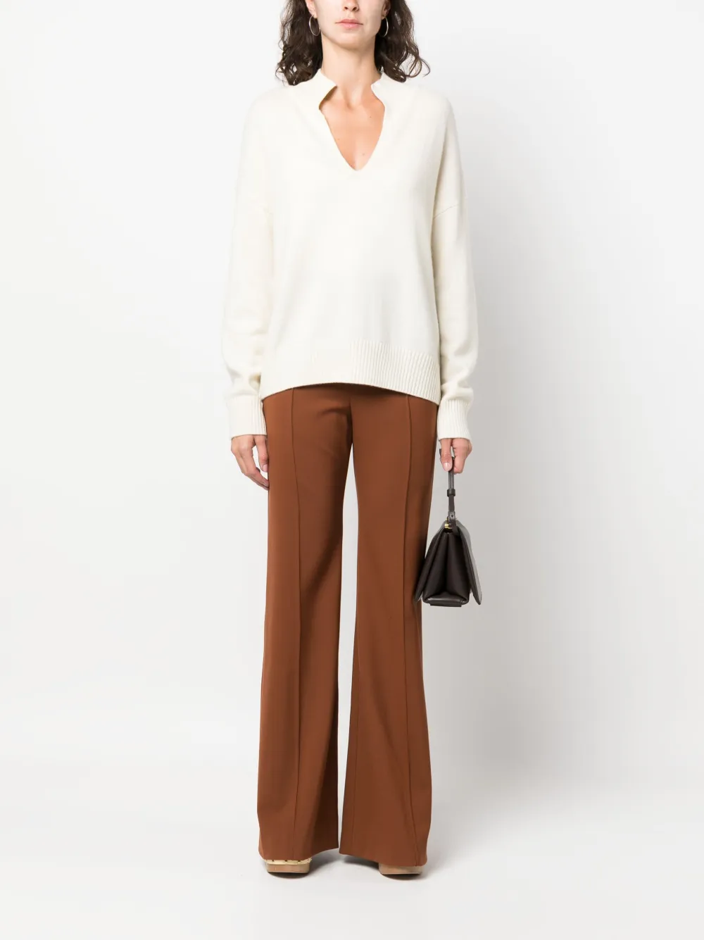 Shop Chinti & Parker V-neck Cashmere Jumper In White