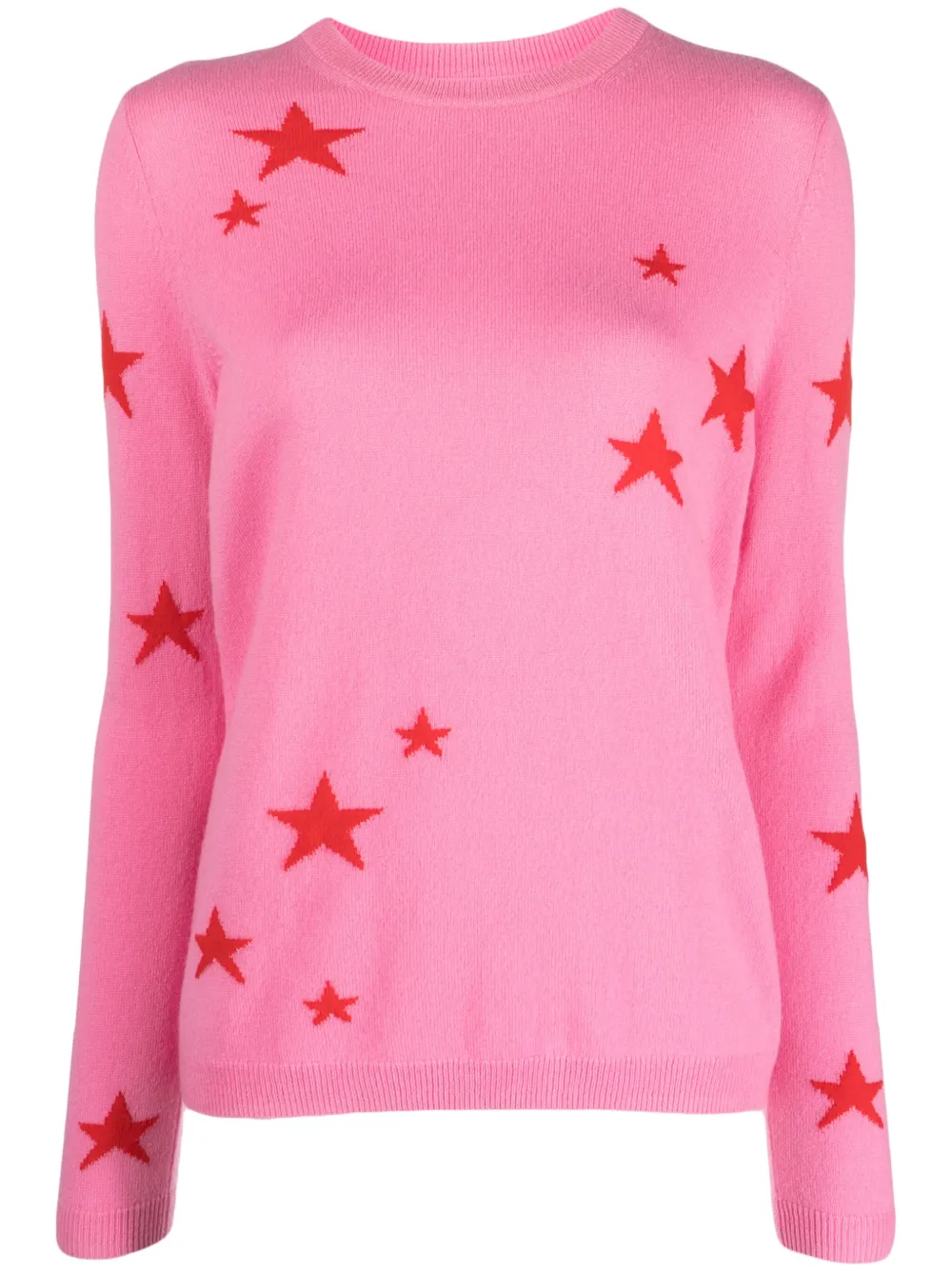 Chinti & Parker Star Intarsia-knit Jumper In Pink