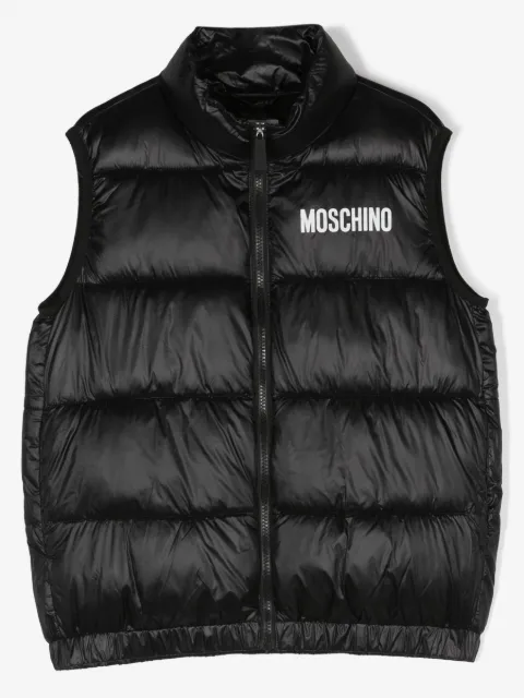 Moschino Kids Colete matelassê com logo