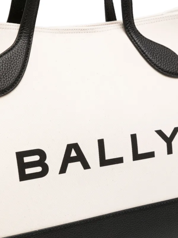 トートバッグ BALLY Bar Keep On shopper White/Black Bally BAR KEEP ON - Tote bag - natural/black/oro/white