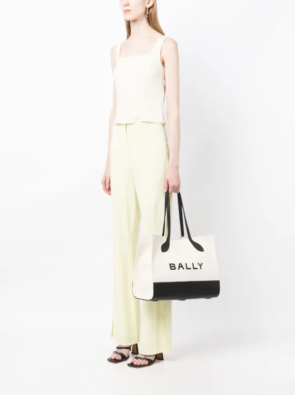 Bally Bar logo-print Tote Bag | White | FARFETCH