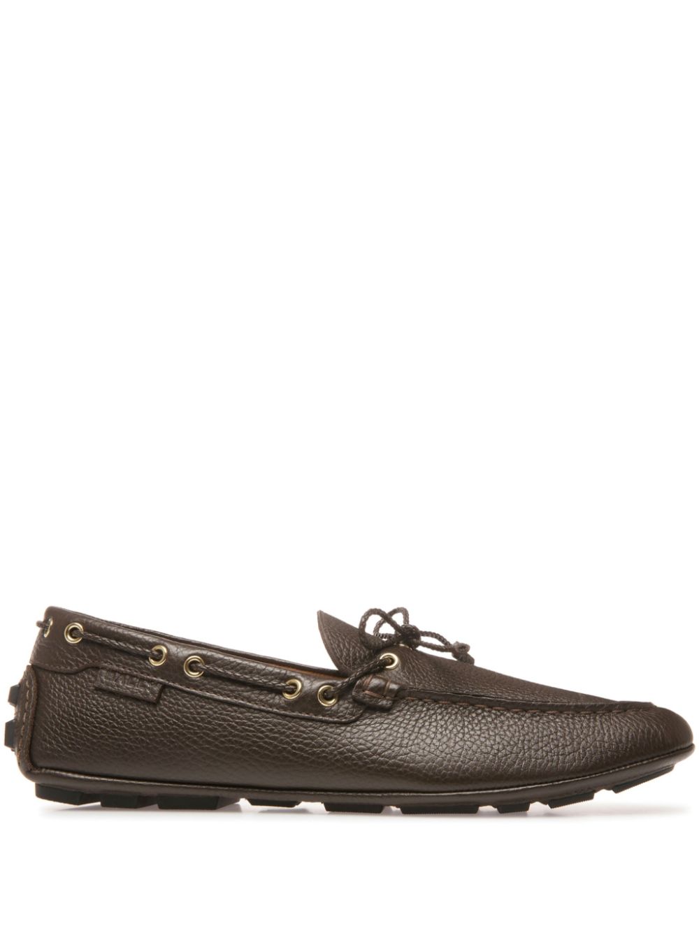 Bally Kyan grained-texture boat shoes - Brown