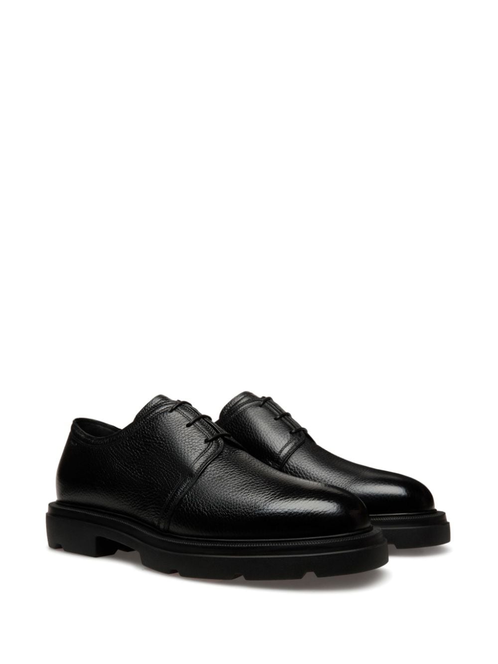 Shop Bally Zed Grained-texture Derby Shoes In Black