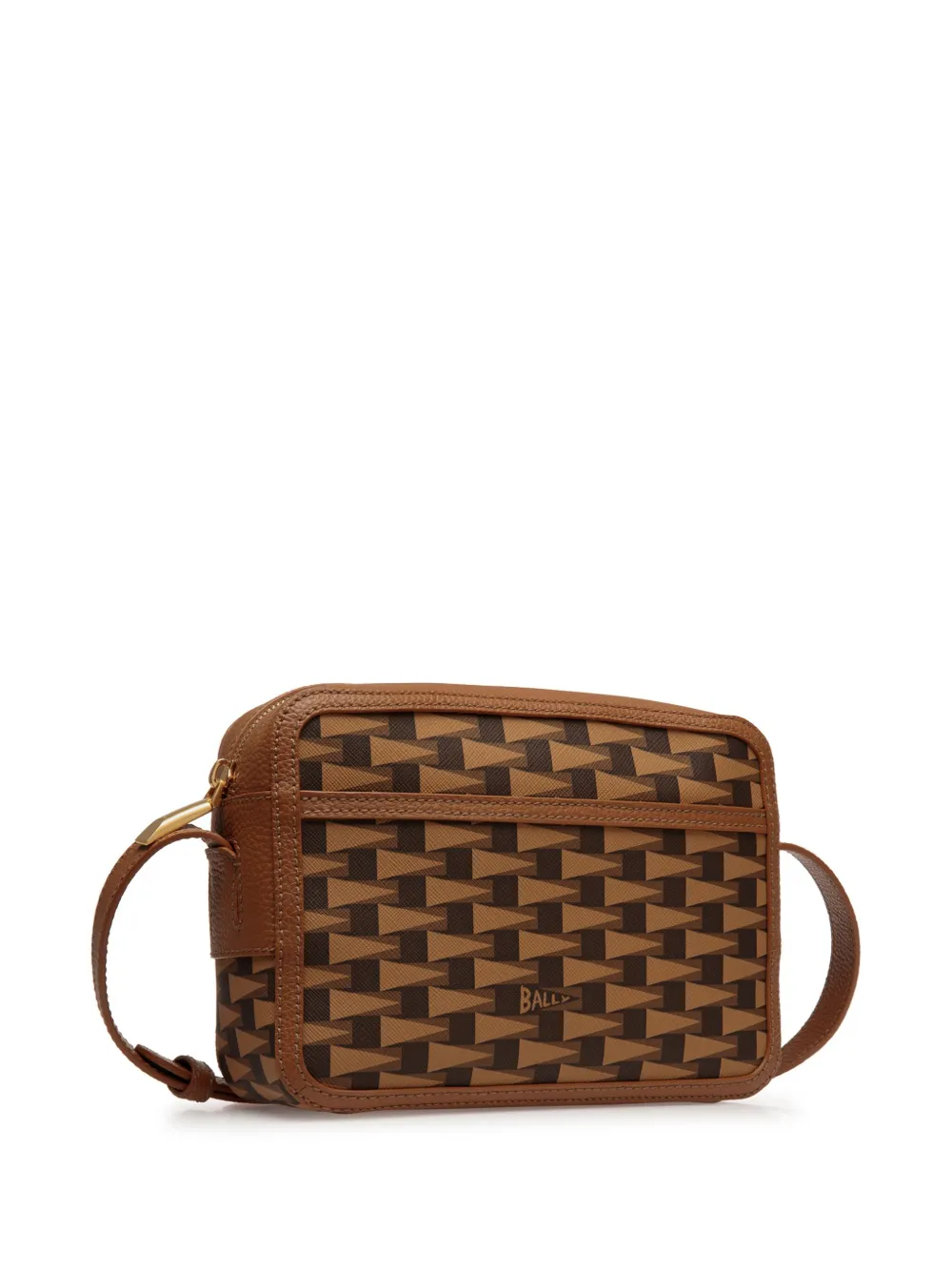 Bally Schoudertas met monogram-print Bruin