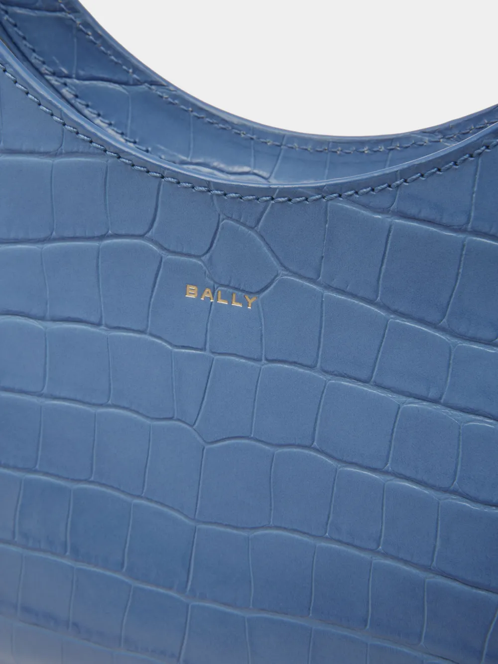 Bally Crocodile-embossed Calf Leather Bag In Blue