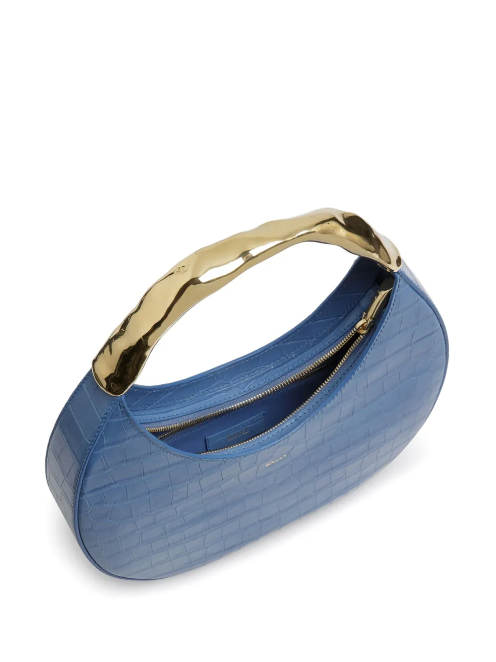 Bally Crocodile-embossed Calf Leather Bag In Blue