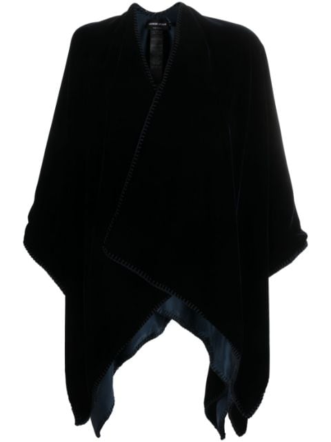 Giorgio Armani wraparound-style velvet cape