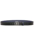 Bally Emblem-plaque reversible leather belt - Black