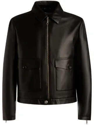 【25SS NEW】BALLY_women / カーフレザー ジャケット / Black Black leather biker jacket